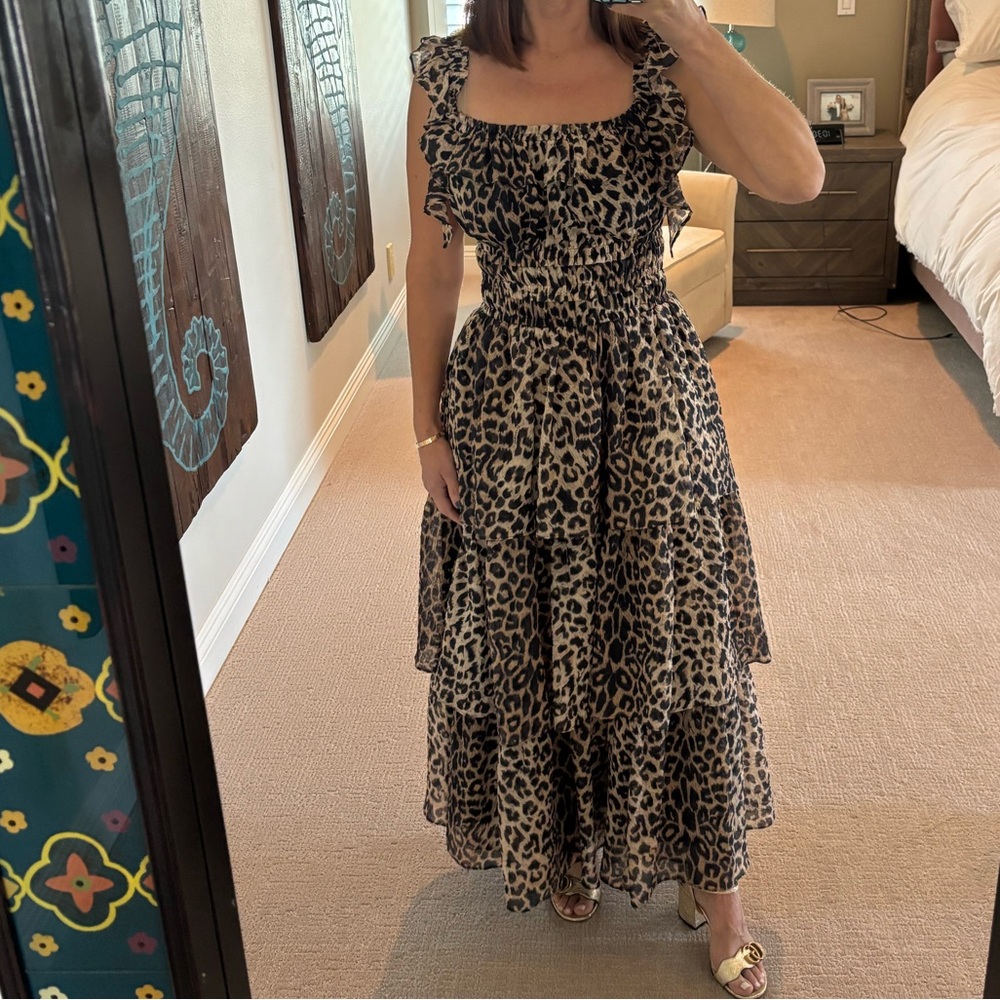All Saints Animal Print Maxi Dress